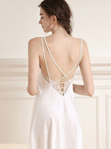 Lace Satin Crisscross Mini Nightgown