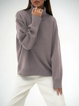 Turtleneck Basic Solid Color Sweater