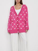 Cute Heart Lozenge Cardigan