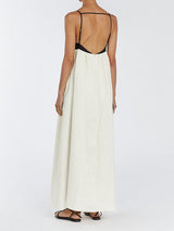 Bicolor Loose Backless Camisole Maxi Dress