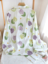 Cute 2Pcs Tulip Printed Pajama Set