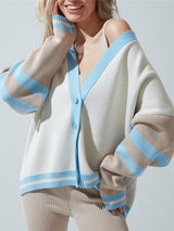 Colorblock Knit Short Cardigan