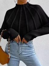 Batwing Sleeve Turtleneck Sweater