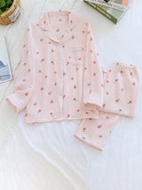 Cotton 2Pcs Strawberry Sweet Pajama Set