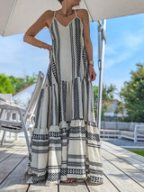 Printed Layered Maxi Camisole Dress