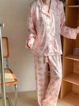 Satin Polka Dots Bear Pajama Set