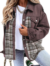 Plaid Patchwork Denim Jacket