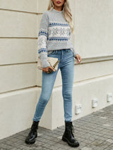 Snowflake Mock Neck Sweater