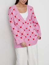 Cute Heart Lozenge Cardigan