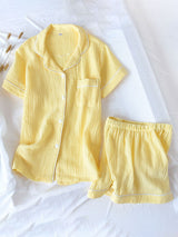 Cotton Basic Shorts Pajama Set