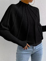 Batwing Sleeve Turtleneck Sweater