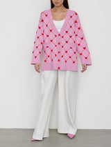 Cute Heart Lozenge Cardigan