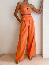 Hight Waist Orange Long Pants