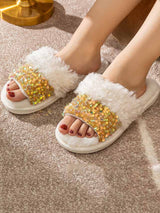 Sequin Furry Slippers