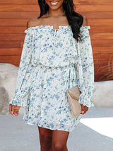 Off Shoulder Floral Mini Dress