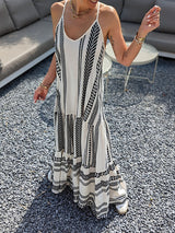 Printed Layered Maxi Camisole Dress