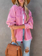 Denim Fringe Button Dwon Shirt