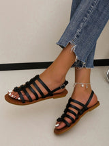 Solid Color Flat Roman Sandals