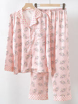 Satin Polka Dots Bear Pajama Set