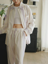 Stripe Long Sleeve Cotton Lounge Set