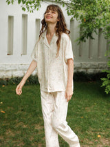Kafiloe Willow Leaf Print Pajama Set