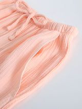 Cotton Elastic Cuff Couple Long Pants