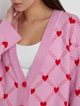 Cute Heart Lozenge Cardigan