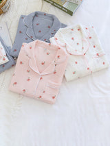 Cotton 2Pcs Strawberry Sweet Pajama Set