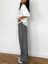 Tie Up Color Block Long Pants