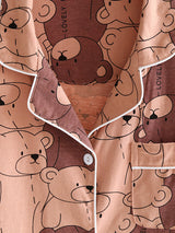 Cotton 2Pcs Bicolor Bear Couple Pajamas