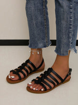 Solid Color Flat Roman Sandals