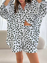 Leopard Shirt & Shorts Lounge Set