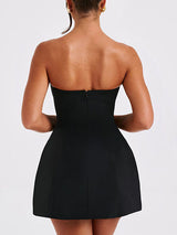 Basic Zipper Back Tube Mini Dress