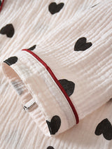 Cotton 2Pcs Black Heart Pajama