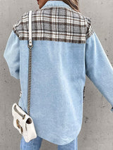 Plaid Patchwork Denim Jacket