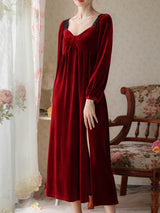 Velvet Split Elegant Nightgown