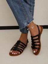 Solid Color Flat Roman Sandals