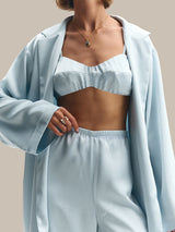 Satin Long Sleeve Robe & Vest Lounge Set