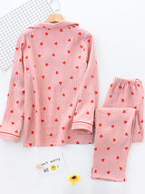 Cotton Heart Printed Pajama Set