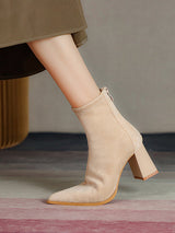 Simple Solid Color Ankle Boots