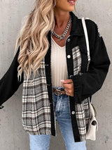 Plaid Patchwork Denim Jacket