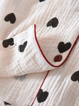 Cotton 2Pcs Black Heart Pajama