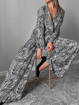 Print Long Sleeve Pants Set