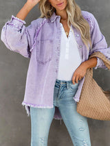 Denim Fringe Button Dwon Shirt