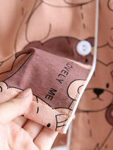 Cotton 2Pcs Bicolor Bear Couple Pajamas