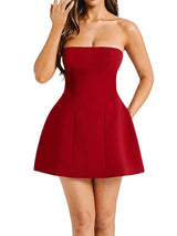 Basic Zipper Back Tube Mini Dress