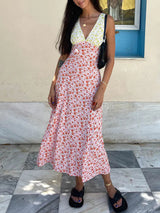 V Neck Tank Floral Maxi Dress