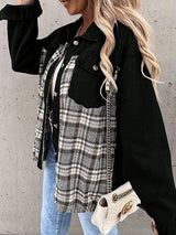 Plaid Patchwork Denim Jacket