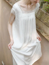 Solid Lace Stitching Lounge Nightdress