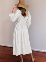 Latern Sleeve Reversible Maxi Dress